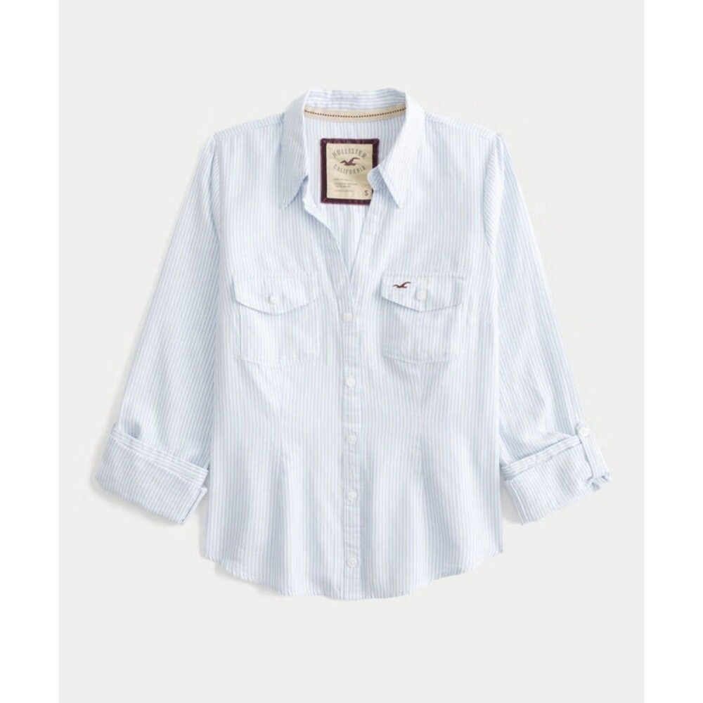 Hollister "Oxford Icon Shirt" Size Small Button Down Slim Fit 100% Cotton - Picture 10 of 14